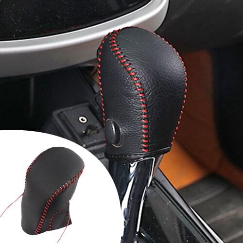 Muchkey Leather Gear Knob Stick Covers For Nissan TEANA 2013-2018 Bluebird 2015-2018 Non-slip Automatic Shifter
