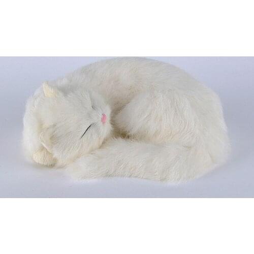 Cute simulation white cat toy polyethylene & furs new sleeping cat doll gift 25x20x11cm 1304