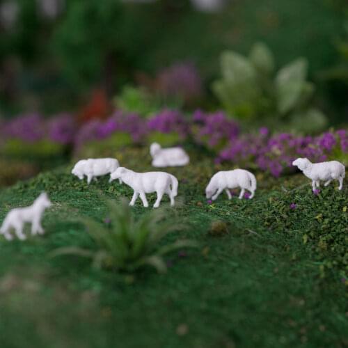Farm Animals Sheep Model Plastic White Sheep 1/87-1:150 Scale Railway Train Layout Sand Table Architecture Building Landscape