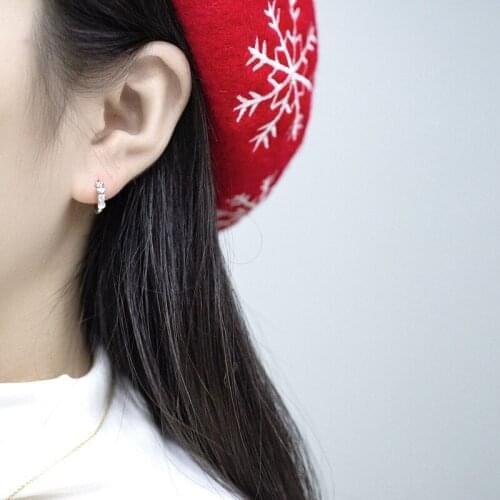 Fashion Jewelry Earrings Sterling Love Heart Cubic Zirconia Cuff Earrings Small Hoop Hypoallergenic Stud For Women Girls