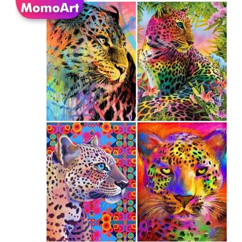 MomoArt 5D Diamond Painting Animal Needlework Diamond Embroidery Leopard Cross Stitch Kits Mosaic New Arrival Home Decoration