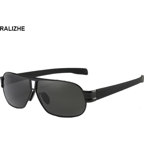 RALIZHE Brand Designer Men Polarized Sunglasses Luxury All Black Sun Glasses For Driving Goggle UV400 Protection High Quality