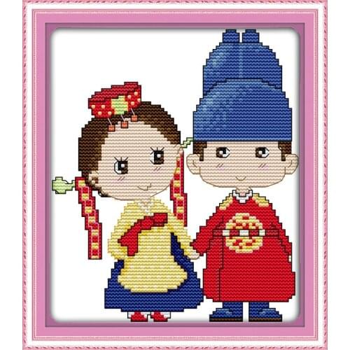 Korean wedding (6) cross stitch kit 14ct 11ct count print canvas stitches embroidery DIY handmade needlework plus
