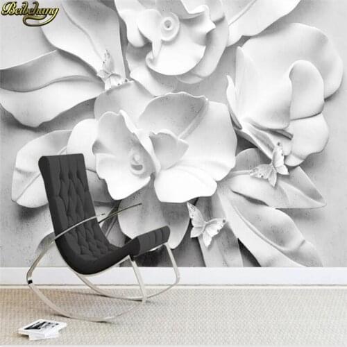 Beibehang Custom wallpaper mural modern minimalist atmosphere 3D stereo embossed floral TV sofa background wall 3d wallpaper