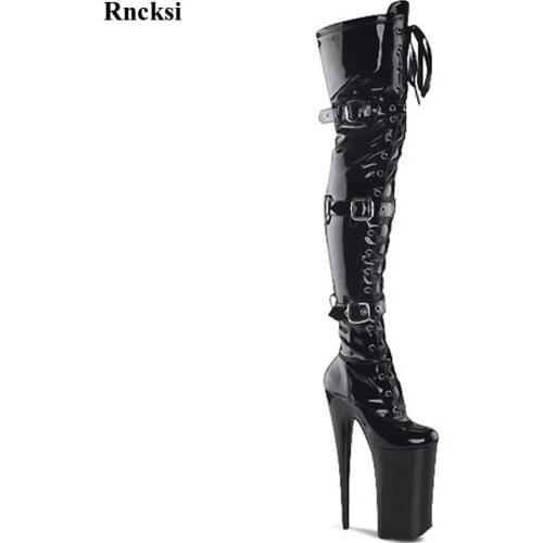 Rncksi New Nightclub Womens Shoes Pole Dancing Boots Stiletto Heels 20cm Models Stage Show High Heels Boots Over-the-Knee Boots