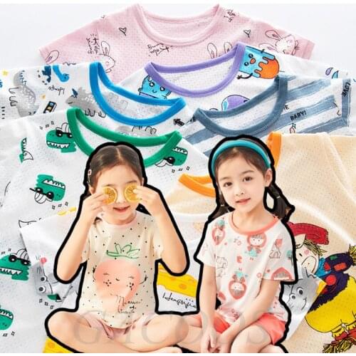 2021 Summer Kids Pajamas Sets Boys Sleepwear Pyjamas Childrens Pajamas Suit Baby Girl Clothes Short Sleeve Girls Pijamas