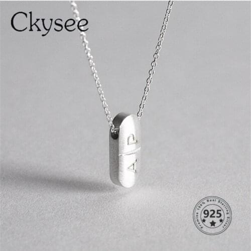 925 Sterling Silver Necklace Fashion Retro Personality Love Pill Necklace Set Chain Clavicle Chain Capsule Pill For Gift Couple