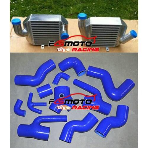 A pair FMIC Aluminum Intercooler + PIPE/Hose For Audi S4 B5 S4 RS4 Avant 97-02 & A6 4B C5 Bi-Turbo 2.7L Allroad Quattro 99-05