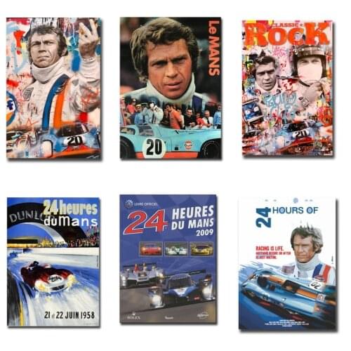 24 Hours Of Le Mans Original Poster Prin On Canvas Wall Art Painting Picture For Living Room Home Decoration Frameless