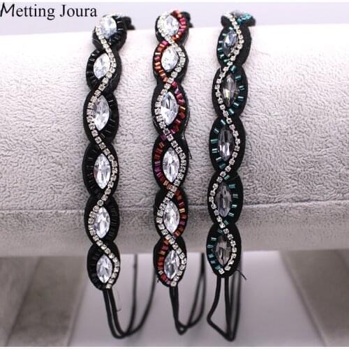 Metting Joura Vintage Bohemian Ethnic Beaded Headband Rhinestone Elastic Hair Band Hair accesories