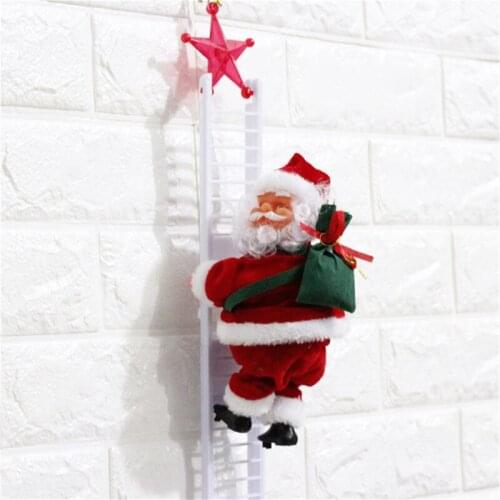 Merry Christmas Ornaments Christmas Gift For New Year Santa Claus Climbing LadderToy Doll Hanging Decorations For Home