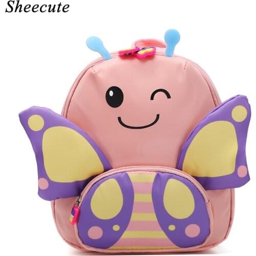 New Girls Backpack Kindergarten Children School Bag Cute Butterfly Kids Backpack Lightweight Baby Toddler Bags 2-5 Years Old