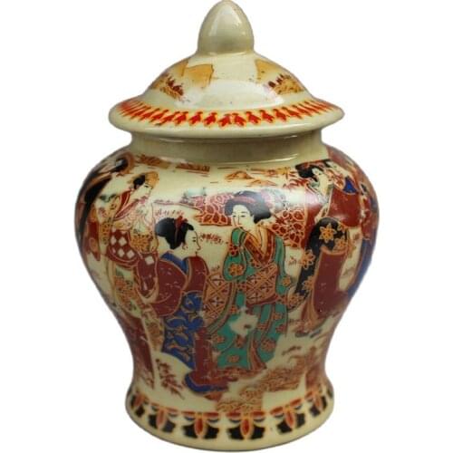 Antique porcelain Jingdezhen porcelain official female general military pot painted tea pot porcelain craft decoration pot