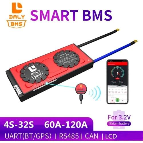 DALY 3.2V Smart BMS 4S 8S 12S 15S 16S 24S 60A 80A 100A 120A 150A Balanced Bluetooth Battery Management System 12V-120V LiFePO4
