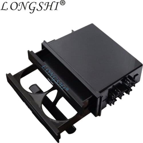 One Din Car Universal Radio CD Refitting Pocket Stereo Dash Installation Mounting Drawer With Drink Cup Holder Storage Box 1din