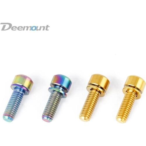 Bike/Mtb 4Pcs M6 Ti Bolt 16mm Titanium Hexagon Head Socket Ti Screws Fastener Bolts for Disc Brake Caliper Fix Crank Lock