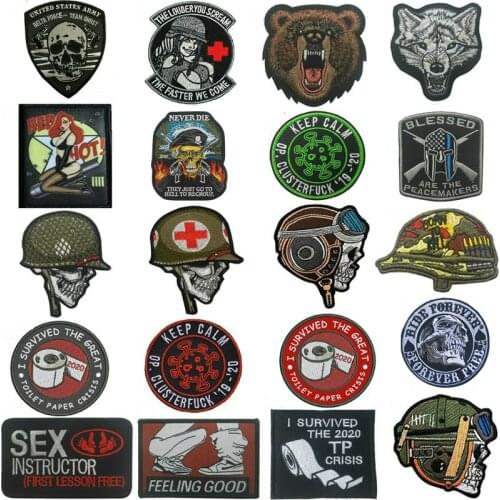 Embroidered Badges Patches HOOK & LOOP Patch Clothes Accessories for Backpacks Caps Hats Vests Bags