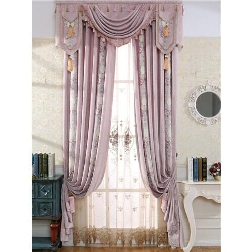 High-end Velvet Sheer Elegant Curtains for Living Dining Room Bedroom Blackout Curtains European style Luxurious Window Draps