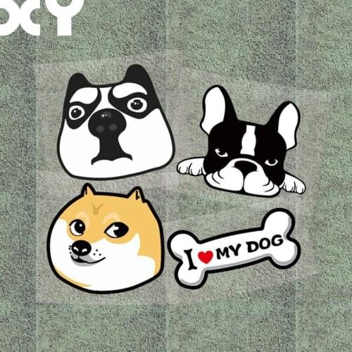 XY 4 PCS Funny Dog Car Stickers Motorcycle Stickers Decals Car Styling Waterproof Reflective Type