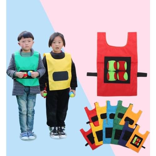 Kids Outdoor Sport Game Props Vest Sticky Jersey Vest Game Vest Waistcoat With Sticky Ball Throwing Toys For Children Sports Toy