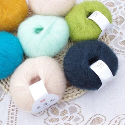 Winter New Soft Colorful Mohair Cashmere Knitting Wool Milk Sweet Crochet Yarn DIY Shawl Scarf Crochet Hand Sewing 25g/1 Ball