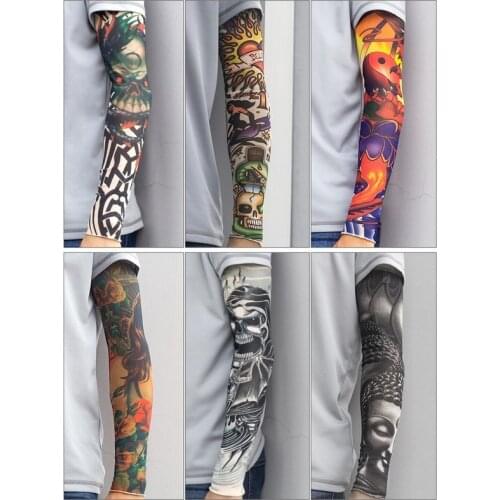 1Pcs Breathable Quick Dry UV Protection Running Ice Silk Arm Sleeves Fitness Armguards Sports Cycling Arm Tattoo Sleeve