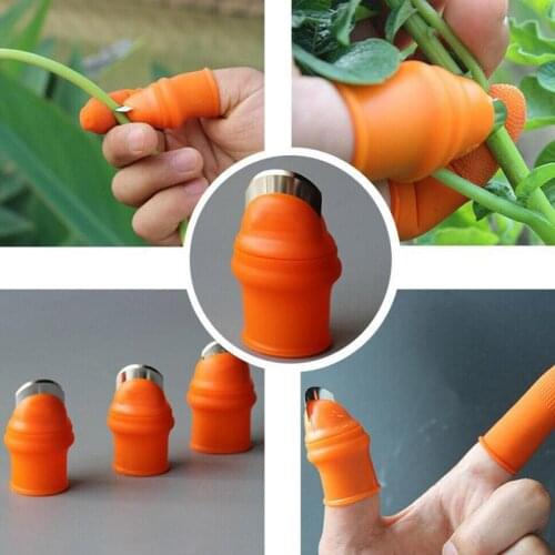 1 Piece Silicone Thumb Cutter Vegetables Tomato Fruit Picker Separator Finger Sharp Blade Hand Cutting Gardening Tools