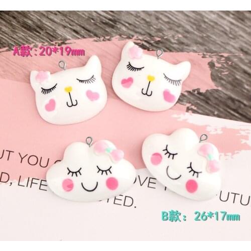 10pcs Mix DIY resin simulated sleeping cloud charms cabochon ornament craft decoration fashion jewelry making material trinket