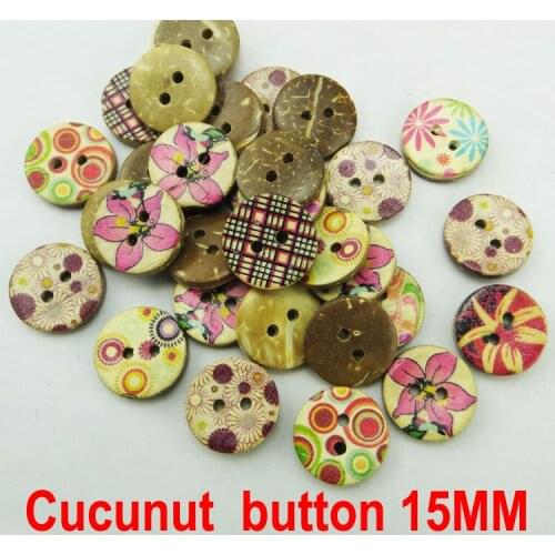 100 PCS 15MM MIX FLOWER COCONUT clothes sewing button round jewelry accessory sewing clothes boots coat brand buttons ccb-071