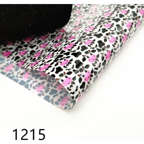 20*33CM A4 size cow printed transparent cartoon UV print PVC fabric 1215