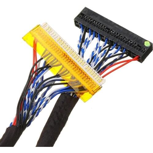 250mm/400mm Universal 2ch 6bit 30pins lvds cable LCD screen cable 1mm Pin Pitch for LCD DIY Notebook LCD Driver Cable