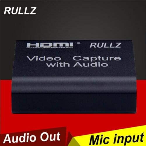 4K USB 2.0 HDMI Video Capture Card PS4 Game Grabber OBS Live Streaming Broadcast Plate w/ 3.5mm Headset Audio Out Micphone Input