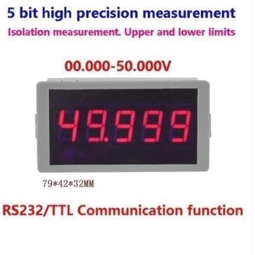 5 bit Multifunction DC Voltmeter 0-50V high precision Digital LED VOLT Meter RS232 Serial Communication alarm signal