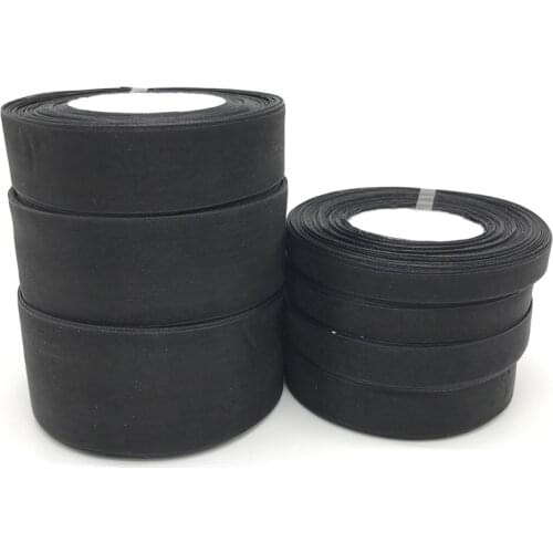 50Yards 10mm-50mm Black Organza Ribbon Bow Hair Party Wedding Christmas Decoration DIY Gift Wrapping