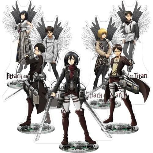 Anime Attack On Titan Acrylic Keychains Accessories Figure Stand Model Toys Two-Sided Desktop Decoration Pendant Gifts