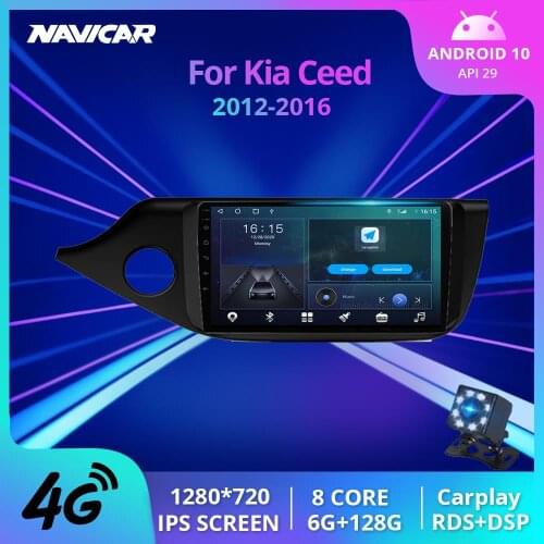 NAVICAR 2Din Android10.0 Car Radio For Kia Ceed Cee'd 2 JD 2012 - 2016 GPS Navigation Stereo Receiver Car Multimedia Player DSP