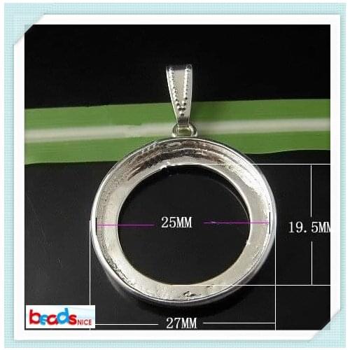 BeadsniceID 8331 Picture Setting lead-safe nickel-free round jewelry wholesale Open bezel pendant blanks