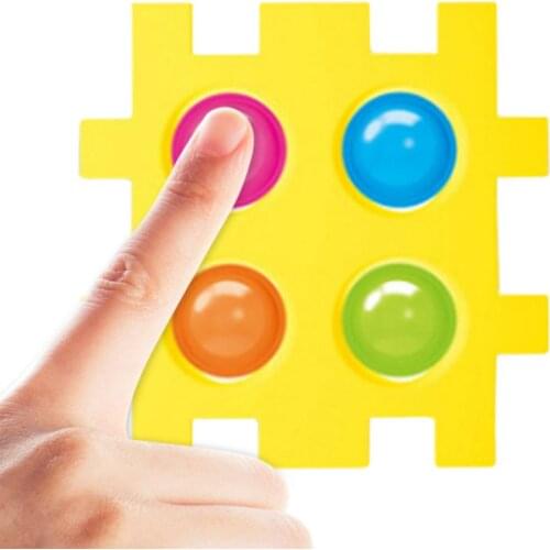 Color Cubes Toy Stitching Bubble Toy Musical Cube Relieving Pressure Squeezing Sensory Finger Toy