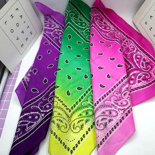 Men Square Scarf Hip Hop Paisley Bandana Headwear Hand Kerchief Hair Band Scarf Neck Wrist Wrap Band Headtie Gift Bicycle Hijab