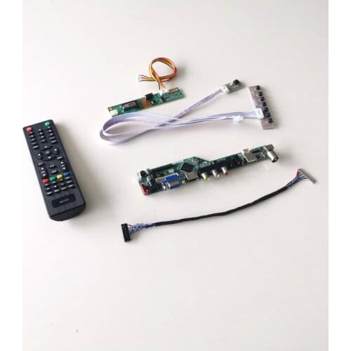 For TM121XG-02L03/02L10 LVDS 20Pin 1CCFL USB VGA AV RF LCD monitor T.V56 controller board keyboard+Inverter+Remote DIY kit