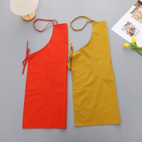 Pure Cotton Apron Fashion Apron Home Work Waist Solid Color Oil-proof Fashion Female Waterproof Korean Kitchen