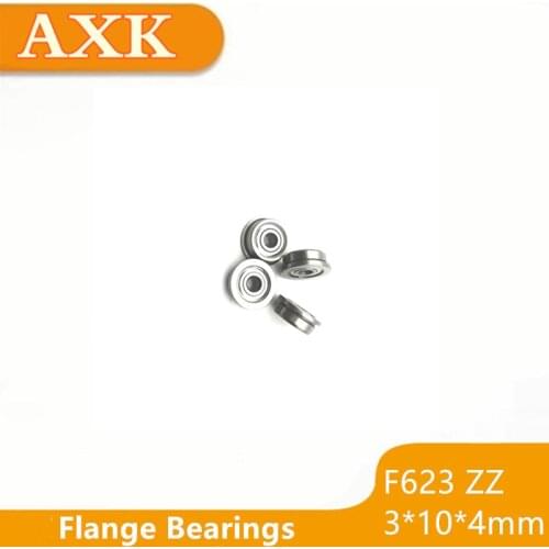 Free Shipping 10pcs Abec-3 F623zz 3*10*4 Mm Flange Mini Metal Double Shielded Bushing Bearings For 3d Printer Roulement A Bille