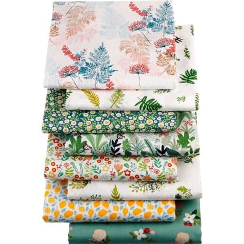 Haisen,8pcs/Lot,Green Floral Series,Printed Twill Cotton Fabric,Patchwork Cloth,DIY Sewing Quilting Doll Material For Baby&Child