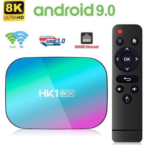 HK1BOX 4GB 128GB 8K Amlogic S905X3 Quad Core Smart TV BOX Android 9.0 Dual Wifi 1080P 4K Set Top Box HK1 BOX PK X96 MAX Plus