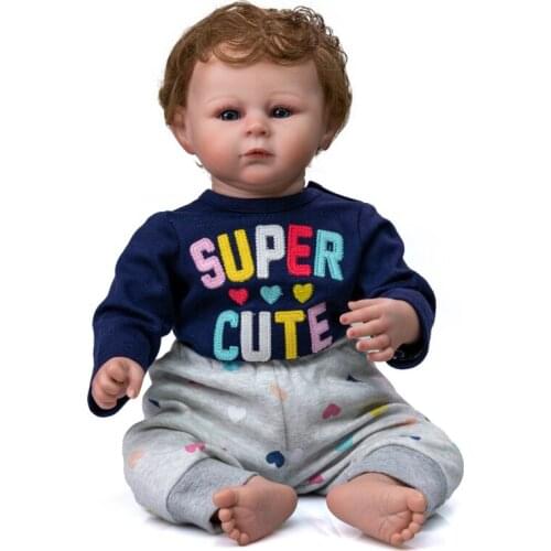 Little boy reborn baby doll 50cm handmade soft silicone vinyl bebe reborn menino children gift girls playmate bonecas