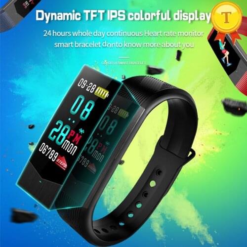 Hot selling smart band wristband heart rate blood pressure monitor IP67 waterproof dynamic TFT IPS colorful display smartband
