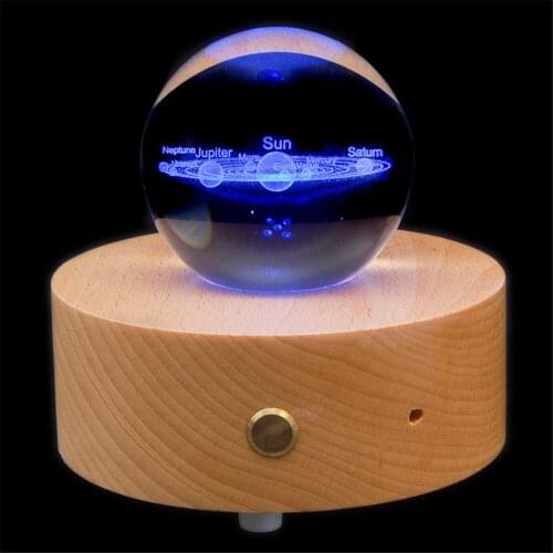 Beech Crystal Ball Bluetooth Music Box Luminous Crystal Music Box Gift Box LED Stuffed With Light to Sleep Teen Room Decoration