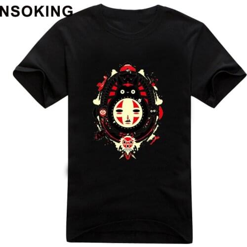 New Miyazaki Hayao Totoro T-shirt Fashion Spirited Away men t shirt No Face man Cotton Summer Short-sleeve loose Tees tops
