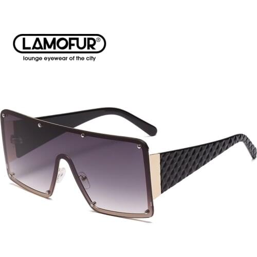 New Square Fashion Sunglasses Women Oversized Metal Frame Vintage Glasses Men Shades Retro Gradient Colors Oculos UV400 2558