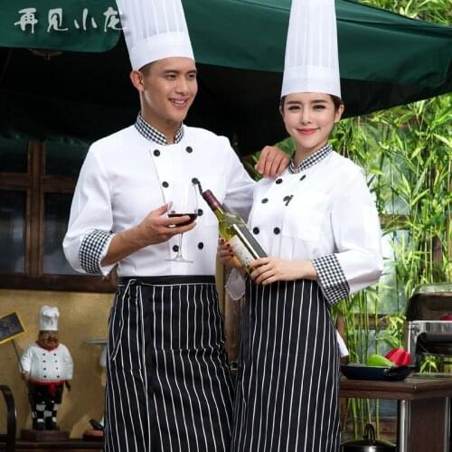 Chef Wear Long Sleeved Hotel Chef Service Waiter Waitress Uniform Hotel Kitchen Chef Uniform Bread Baking Work Wear B-5565